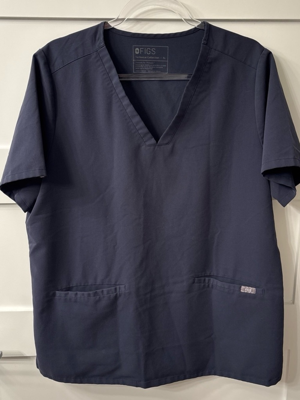 FIGS Navy Unisex Technical Collection V-Neck Scrub Top